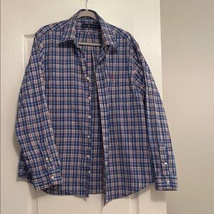 Ralph Lauren Blue and White Checkered Shirt